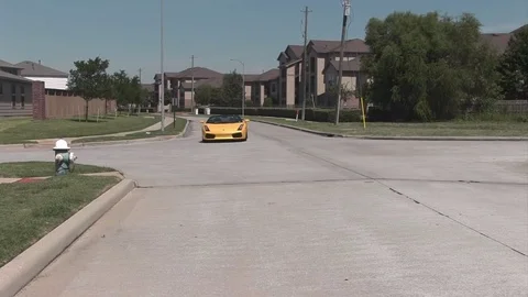 Lamborghini Gallardo Approaching and Stops Stock Footage 74172393