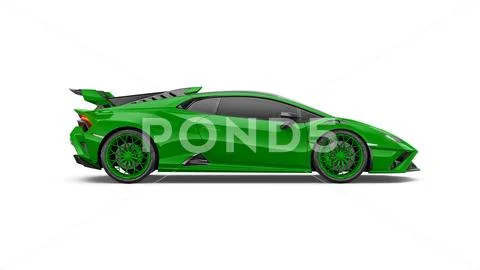 Lamborghini Huracan Evo Car Mockup Side View PSD 模板