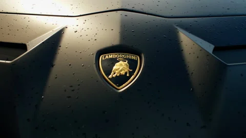 Lamborghini Logo on an Aventador SVJ wit... | Stock Video | Pond5