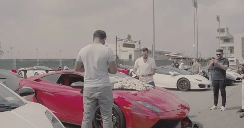 Lamborghini money Stock Footage 105122069