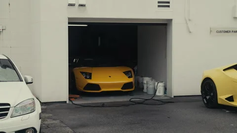 Lamborghini Murcielago in a garage Stock Footage 244542738