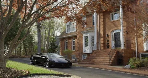 Lamborghini Outside House Stock Footage 107952169