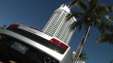 Lamborghini parked in Miami  Stock Footage 43318930