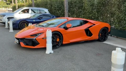 Lamborghini Parked in Monaco - Static Daytime View Stock Footage 346499322