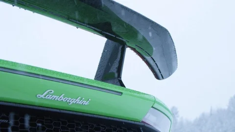 Lamborghini In Snow 4k Stock Footage 103438301
