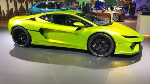 Lamborghini Temerario mid-engine plug-in hybrid sports car Stock Footage 300171365
