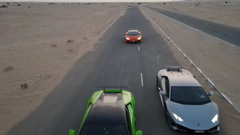 Lamborghini Trio in Dibai Stock Footage 256915481