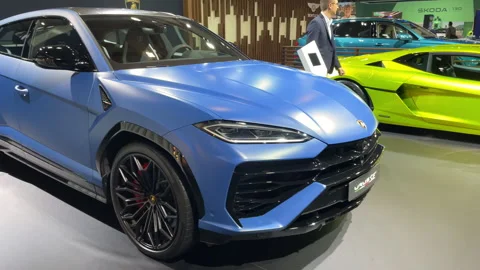 Lamborghini Urus SE and Lamborghini Temerario Stock Footage 300173123