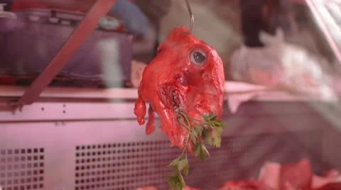 Lamb's Head Market Stock Footage 8857086