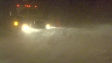 Lambton Ont, Canada Dec 12 2010 Historic blizzard strands thousands on highway Stock Footage 323576614