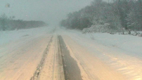 Lambton Ont, Canada Dec 12 2010 Historic blizzard strands thousands on highway Stock Footage 323576869