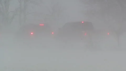 Lambton Ont, Canada Dec 12 2010 Historic blizzard strands thousands on highway Stock Footage 323576902