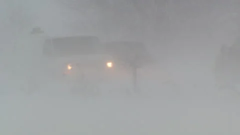 Lambton Ont, Canada Dec 12 2010 Historic blizzard strands thousands on highway Stock Footage 323576956