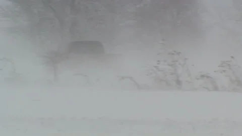 Lambton Ont, Canada Dec 12 2010 Historic blizzard strands thousands on highway Stock Footage 323576967