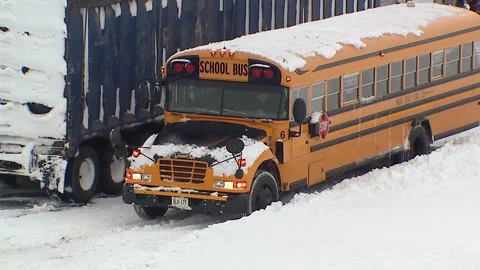 Lambton Ont, Canada Dec 12 2010 Historic blizzard strands thousands on highway Stock Footage 323576975