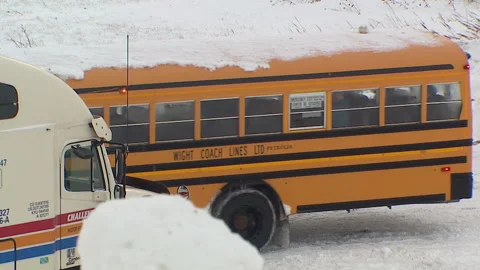 Lambton Ont, Canada Dec 12 2010 Historic blizzard strands thousands on highway Stock Footage 323577038