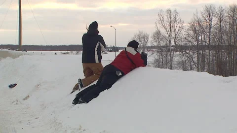 Lambton Ont, Canada Dec 12 2010 Historic blizzard strands thousands on highway Stock Footage 323577147