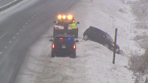 Lambton Ont, Canada Dec 12 2010 Historic blizzard strands thousands on highway Stock Footage 323577632