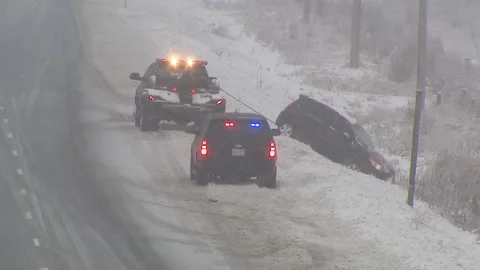 Lambton Ont, Canada Dec 12 2010 Historic blizzard strands thousands on highway Stock Footage 323578012