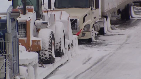 Lambton Ont, Canada Dec 12 2010 Historic blizzard strands thousands on highway Stock Footage 323578232