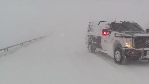 Lambton Ont, Canada Dec 12 2010 Historic blizzard strands thousands on highway Stock Footage 323578318