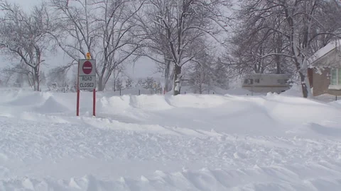 Lambton Ont, Canada Dec 12 2010 Historic blizzard strands thousands on highway Stock Footage 323578577