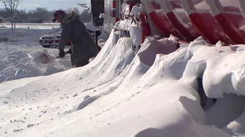 Lambton Ont, Canada Dec 12 2010 Historic blizzard strands thousands on highway Stock Footage 323579291