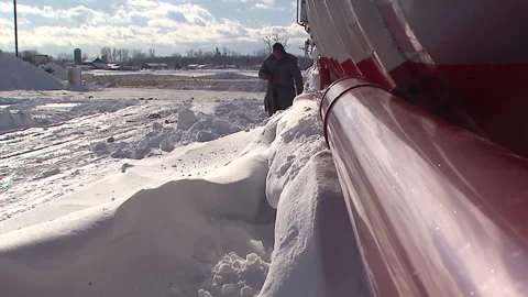 Lambton Ont, Canada Dec 12 2010 Historic blizzard strands thousands on highway Stock Footage 323579320