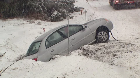Lambton Ont, Canada Dec 12 2010 Historic blizzard strands thousands on highway Stock Footage 323579367