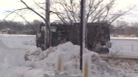 Lambton Ont, Canada Dec 12 2010 Historic blizzard strands thousands on highway Stock Footage 323579421