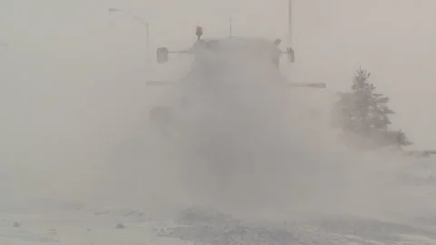 Lambton Ont, Canada Dec 12 2010 Historic blizzard strands thousands on highway Stock Footage 323579570