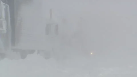 Lambton Ont, Canada Dec 12 2010 Historic blizzard strands thousands on highway Stock Footage 323579572