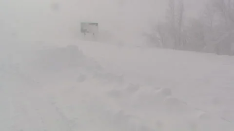 Lambton Ont, Canada Dec 12 2010 Historic blizzard strands thousands on highway Stock Footage 323579590