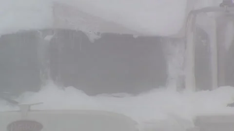 Lambton Ont, Canada Dec 12 2010 Historic blizzard strands thousands on highway Stock Footage 323579633
