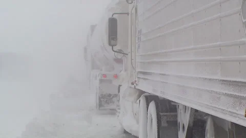 Lambton Ont, Canada Dec 12 2010 Historic blizzard strands thousands on highway Stock Footage 323579649