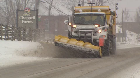 Lambton Ont, Canada Dec 12 2010 Historic blizzard strands thousands on highway Stock Footage 323579980