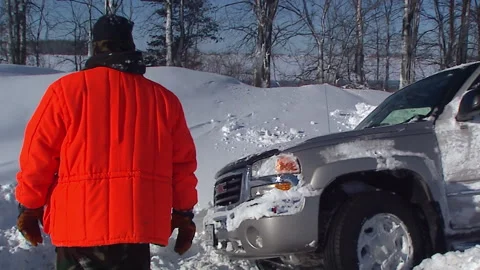 Lambton Ont, Canada Dec 12 2010 Historic blizzard strands thousands on highway Stock Footage 323579984
