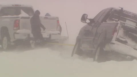 Lambton Ont, Canada Dec 12 2010 Historic blizzard strands thousands on highway Stock Footage 323580011