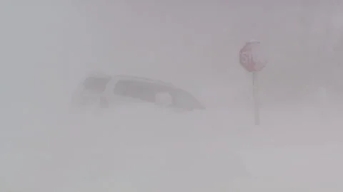 Lambton Ont, Canada Dec 12 2010 Historic blizzard strands thousands on highway Stock Footage 323580182