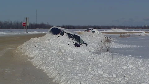 Lambton Ont, Canada Dec 12 2010 Historic blizzard strands thousands on highway Stock Footage 323580241
