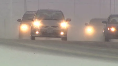 Lambton Ont, Canada Dec 12 2010 Historic blizzard strands thousands on highway Stock Footage 323580297