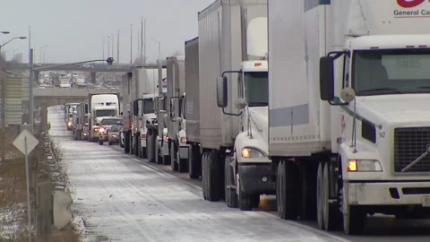 Lambton Ont, Canada Dec 12 2010 Historic blizzard strands thousands on highway Stock Footage 323580376