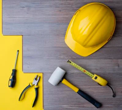 Laminate and tools Stock Photos