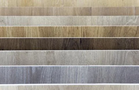 Laminate background. Samples of laminate or parquet with a pattern and wood t Stock Photos