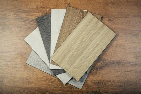 Laminate background. Samples of laminate or parquet with a pattern and wood Stock Photos