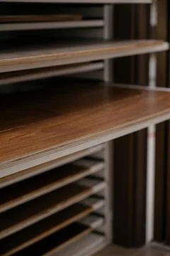 Laminate background. Samples of laminate or parquet with a pattern and wood t Stock Photos