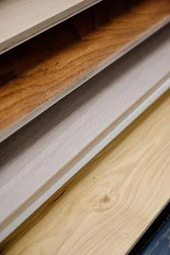 Laminate background. Samples of laminate or parquet with a pattern and wood.. Stock Photos