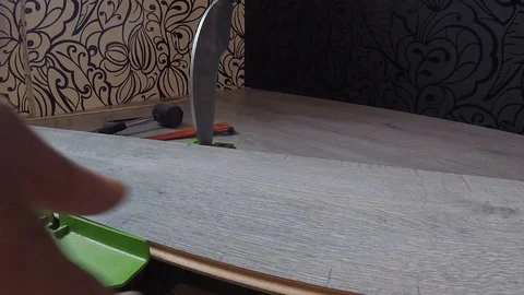 Laminate board cutting Stock Footage 127777891