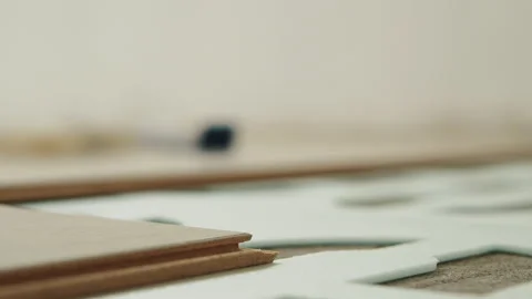 Laminate Floor Panels on Underlayment Stock Footage 321756368