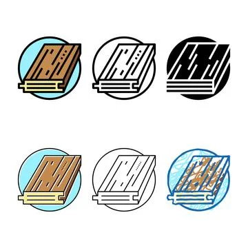 Laminate floor variations color icon vector Stock Illustration